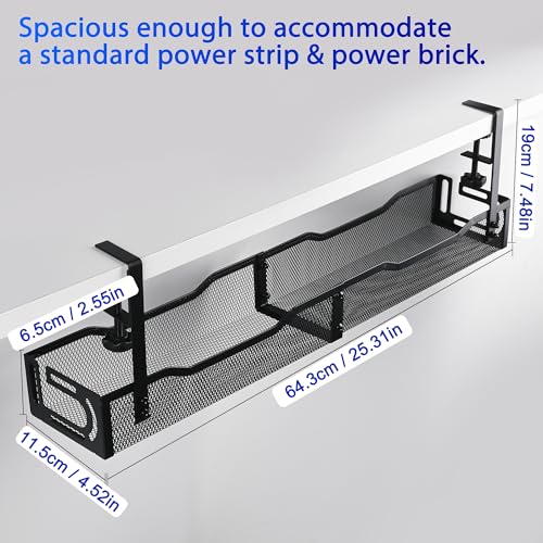 Under Desk Cable Management Tray 25.3 Inch, Clamp-On | All Products - Image 5