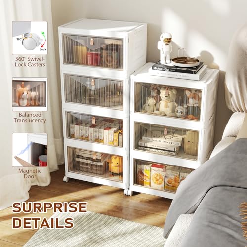Wise Oannes Closet Organizers and storage with Wheels, 23QT White - Image 5
