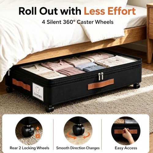 Under Bed Storage with Wheels, 2 Pack - Image 4