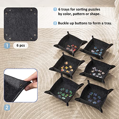 Tektalk Jigsaw Puzzle Board with 6 Sorting Trays | Home Organization - Image 5