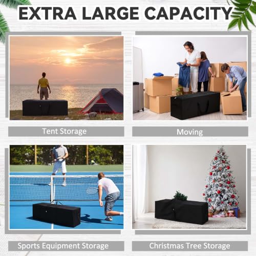 1 Pcs 56 x 24 x 24 Inch, 528 L Large Storage Duffle Bag Black - Image 7