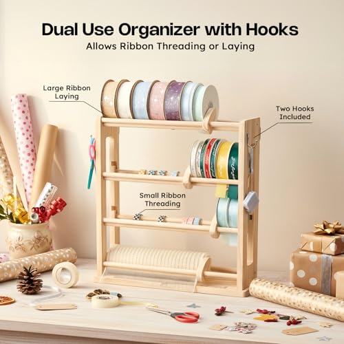 Ribbon Storage Rack, 4-Tier Ribbon Organizer Spool Holder - Image 5