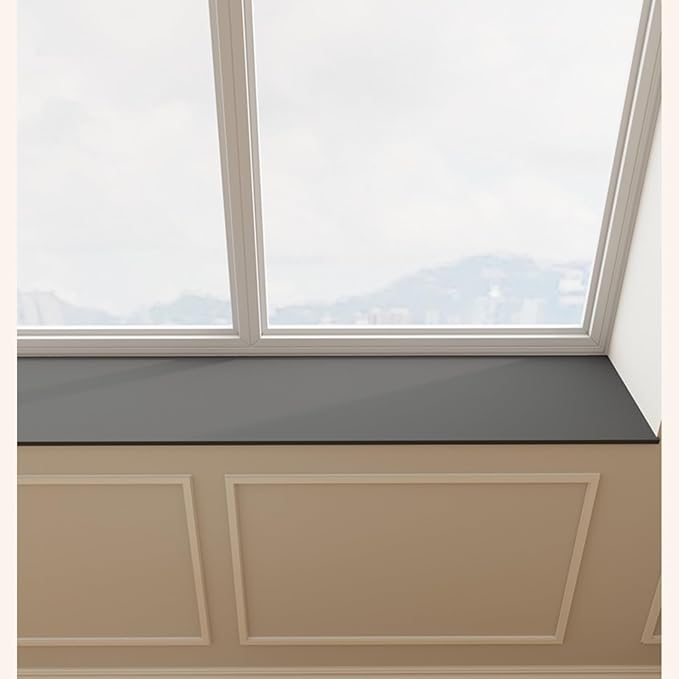 Window Sill Cushion Pad - Narrow Adjustable & Waterproof Window Seat Mat for Bay Windows, Absorbent Dust-Proof Liner with Non-Slip Backing,Cut-to-Fit (Grey, 59''x6'')