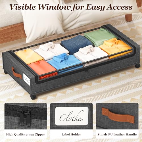 Yecaye 70L Under Bed Storage with Wheels, 2Pack Larger - Image 6