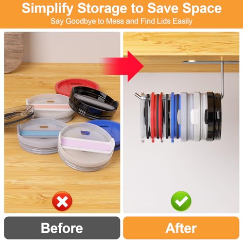 2 Pack Tumbler Lid Organizer, Space Saving Cup Lid Organizer - Image 6