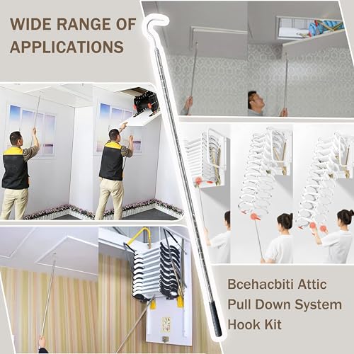 Complete Ladder Pull Down System Kit, Attic Pull Down Hook - Image 7