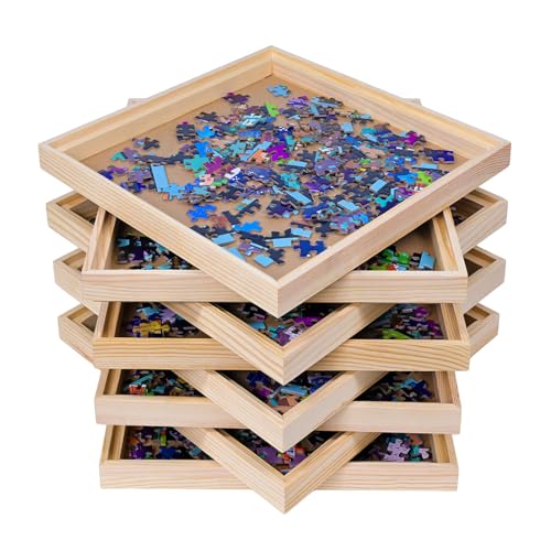 8 Pcs Jigsaw Puzzle Sorting Trays Stackable - 12inch x 12inch - Image 2