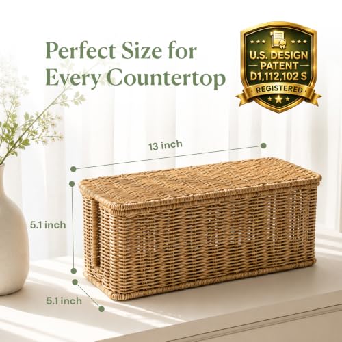 Cable Management Box, Handmade Rattan Cord Organizer | All Products - Image 3