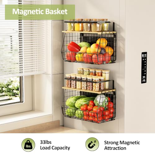 2 Pack Magnetic Shelf for Fridge, Fruit Potato Onion Storage Bins - Image 4