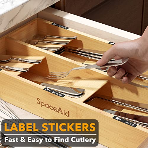 SpaceAid Bamboo Silverware Drawer Organizer with Lab | All Products - Image 6