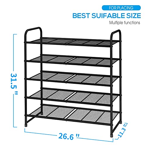 Simple Trending 5-Tier Stackable Shoe Rack, Expandable & - Image 4