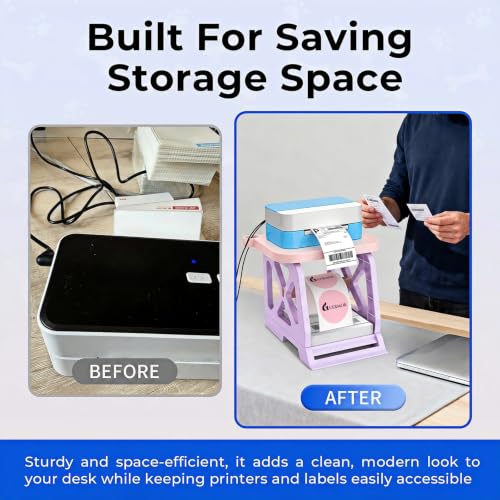 3-in-1 Thermal Label Holder Stand, Printer Desk Organizer - Image 7