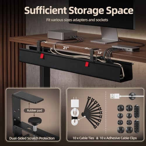 36 Inch Under Desk Cable Management Tray No Drill De | Cable Managemen - Image 4