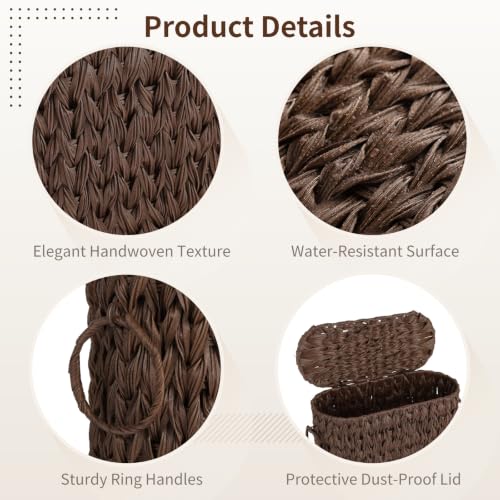 Toilet Paper Storage Basket, 15.7 x 6.5 x 9.8 in Plastic Woven - Image 5