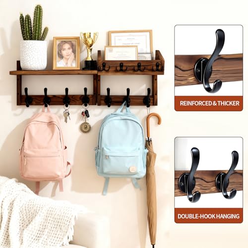 Coat Rack Wall Mount with Shelf, Key Holder Wall mount - Image 5