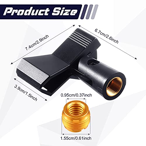 4 Pcs Mic Clips with 4 Adjustable Adapters, Mic Clip 5/8" to 3/8" - Image 3