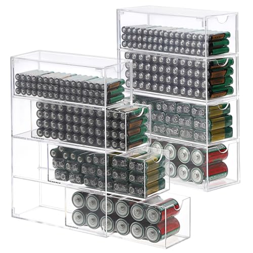 BTSKY Clear Acrylic Battery Storage Organizer for AA, AAA - Image 2