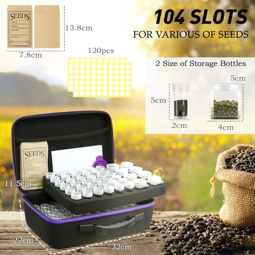 Seed Storage Organizer Box with 104 Bottles & Envelopes - Image 6