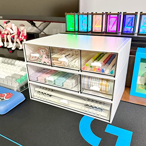MILULUGO Desk Organizer with 6 Drawers, Makeup Organizer - Image 5