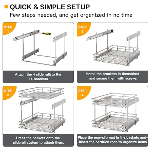 2-Tier Kitchen Cabinet,Pull Out Cabinet Organizer - Image 7