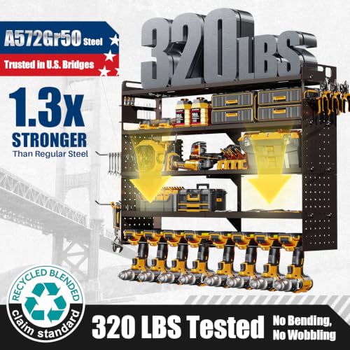 Large 5-Tier Power Tool Organizer Wall Mount, 320lb Capacity - Image 5