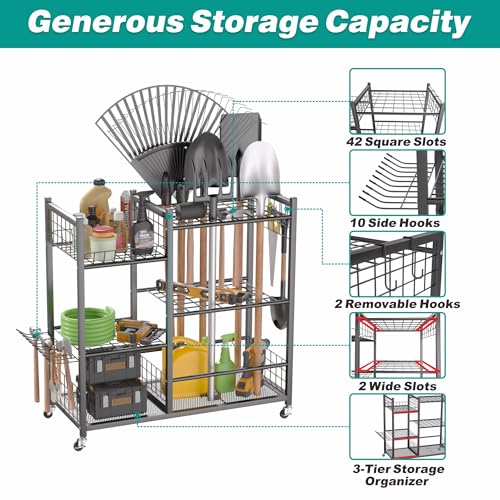 Garden Tool Organizer, Garage Tool Storage Organization - Image 5
