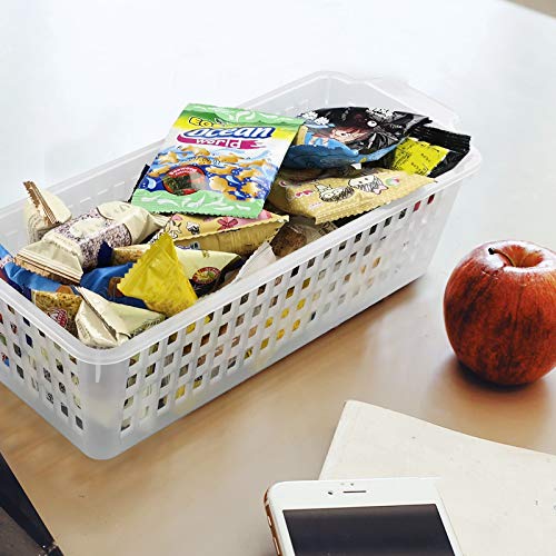 6-Pack Slim Plastic Storage Baskets Bin, Rectangle Basket Set - Image 8