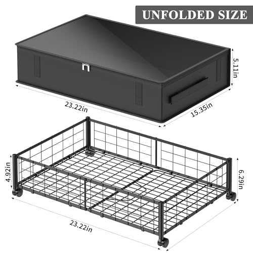 Hleelomi Under Bed Storage with Wheels and Storage Bag - Image 3
