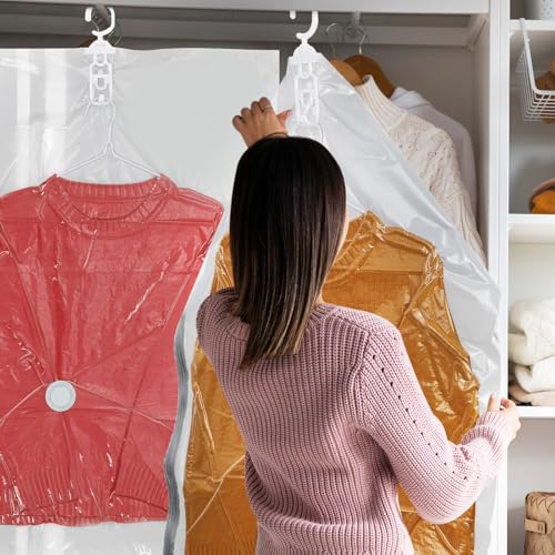 Hanging Vacuum Storage Bags 4 Pcs for Clothes 65x90cm - Image 6