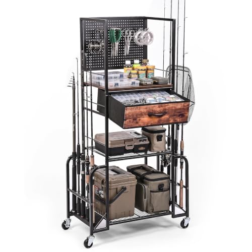 Fishing Rod Holders for Garage, 10-Rod Fishing Rod Storage Rack - Image 2