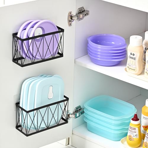 3 Pack Cabinet Organizer - Adhesive Lid Organizer Slim Space Wall - Image 4