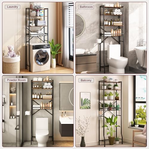 Over The Toilet Storage Rack, 4-Tier Bathroom Organizers - Image 7