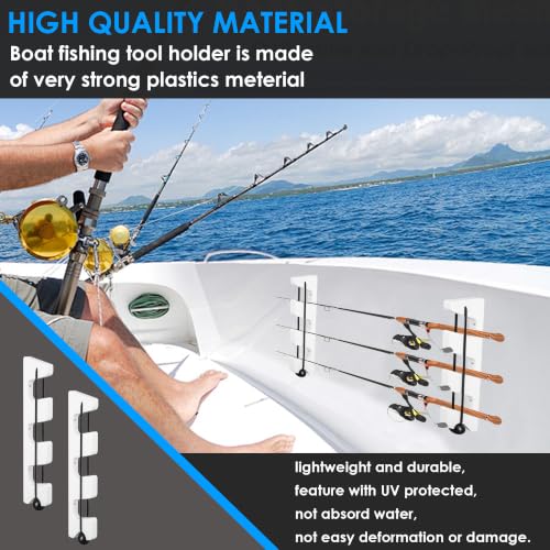 Horizontal Fishing Rod Holder, White Plastic Wall Mounted - Image 4