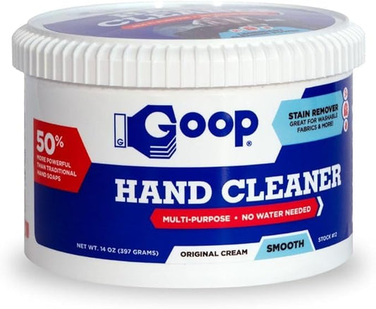 GOOP Multi-Purpose Hand Cleaner- Waterless Hand Degreaser, Laundry Stain Remover - NonToxic and Biodegradable Cleaner Remove Dirt, Oil, Paint, Ink, and Clothes Stains Original, 14oz Pack of 1
