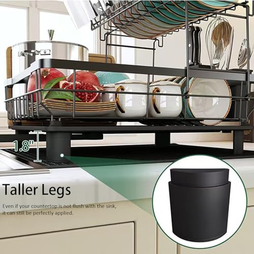 Small 2 Tier Dish Drying Rack, Space Saving Dish Racks - Image 4