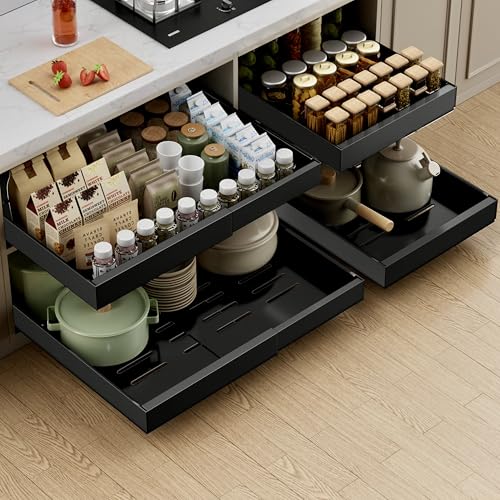 PAKETA 2 Pack Expandable Pull Out Cabinet Organizer,21" Deep - Image 2
