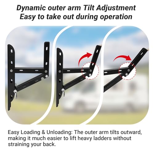 Foldable Trailer Ladder Rack, Heavy Duty Side Mount Carrier - Image 4