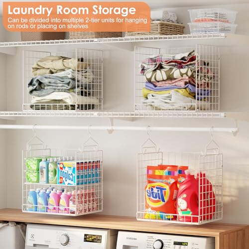8 Tier Extended Width Hanging Closet Organizer, Sweater Storage - Image 3