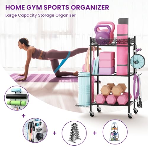VOPEAK Home Gym Storage Rack, 3-Tier Yoga Mat Storag | All Products - Image 3