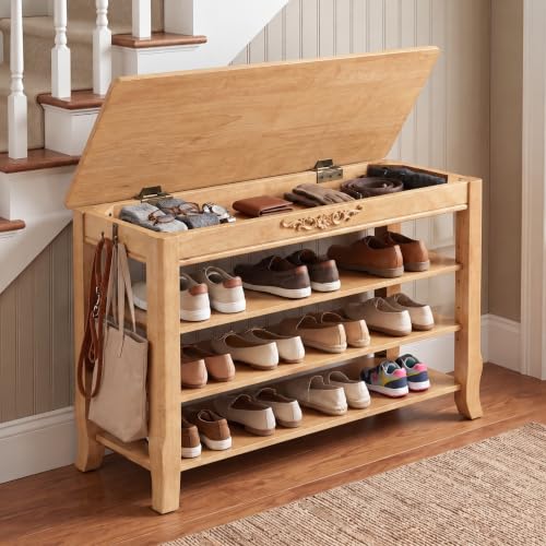 Shoe Storage Bench Shoe Rack Bench with Storage 3 Tier - Image 2