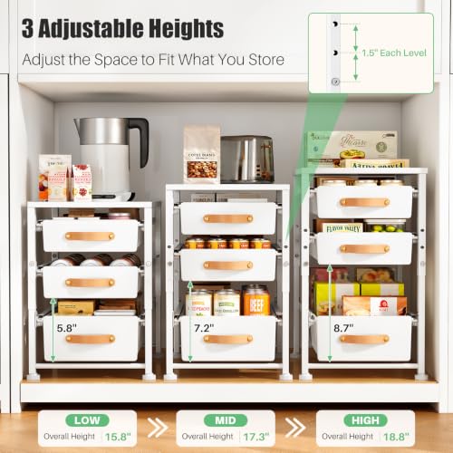 3 Tier Pull Out Cabinet Organizers, Stackable Slide | All Products - Image 3