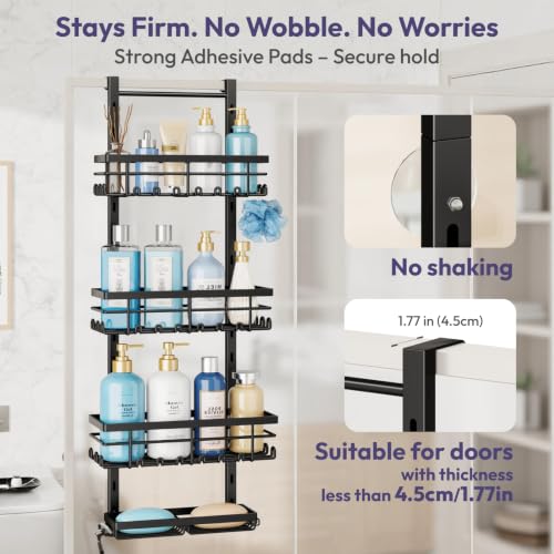 SWTYMIKI Over The Door Shower Caddy - 4 Tier Rustproof Hanging - Image 5