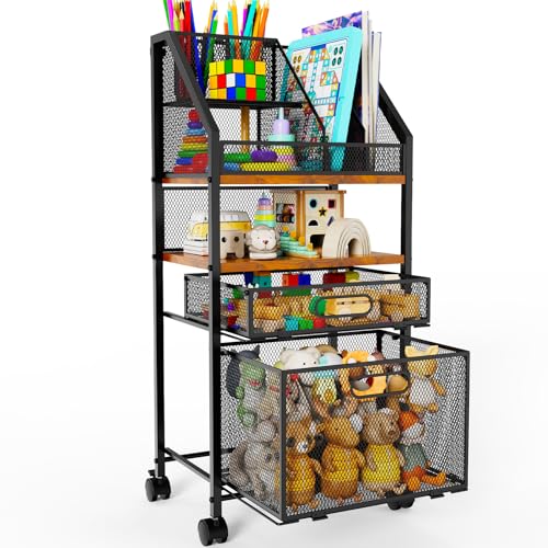 Rolling Cart with Drawers Metal Moving Craft Storage Cart - Image 2