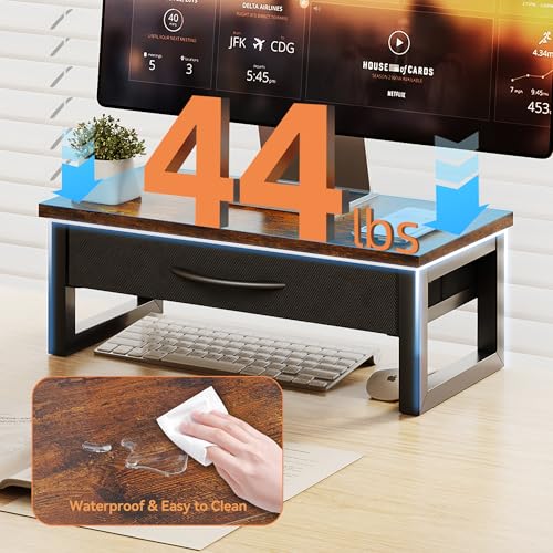 Computer Monitor Stand Riser with Drawer, 2-Tier Des | Storage & Organ - Image 5