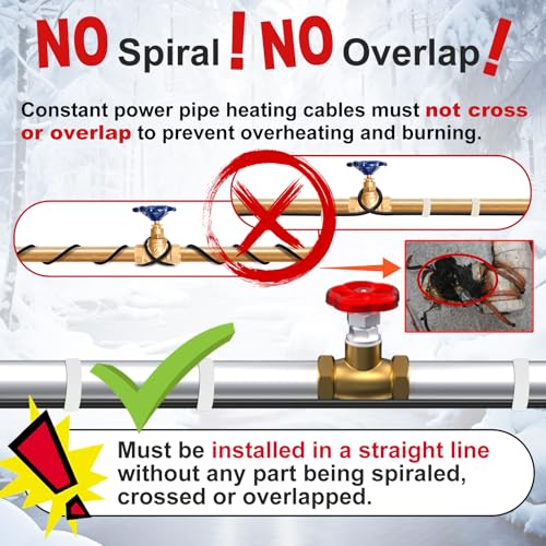 HEATIT 10FT Water Pipe Heat Tape, 7W/ft 120V Constant - Image 5