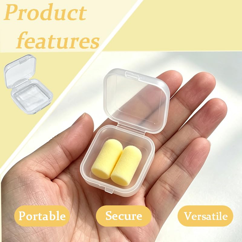 6Pcs Clear Plastic Ear Plug Cases, Small Square Mini Jewelry - Image 3