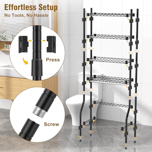 4 Tier Over The Toilet Storage Rack, Bathroom Organizers - Image 7