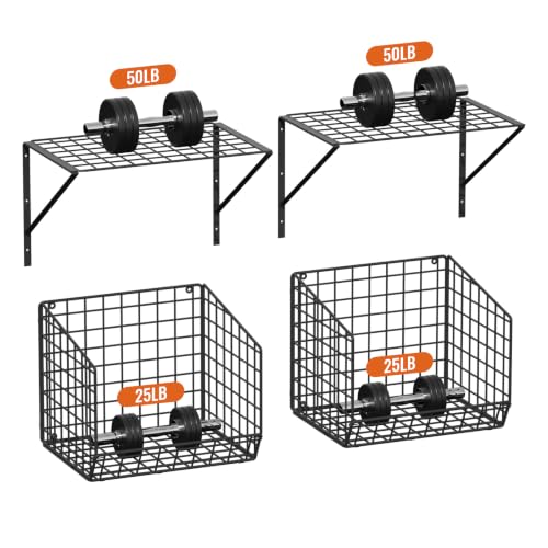 2 Pack Laundry Room Shelves with Wire Baskets, Over - Image 4