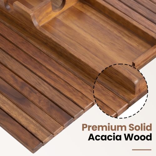 Acacia Couch Armrest Table, Over the Couch Arm Tray - Image 4