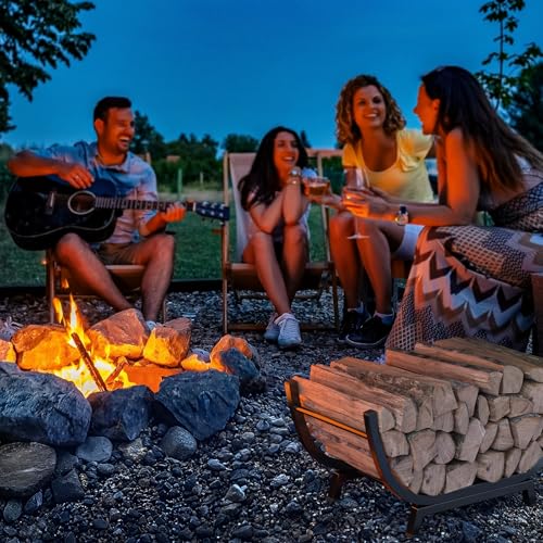 Firewood Rack - 25 inch Outdoor Indoor Metal Firewood - Image 6